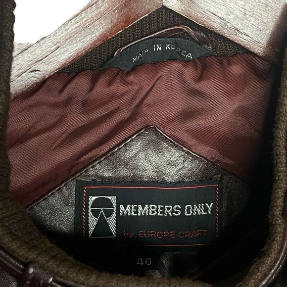 Vintage Members Only Leather Bomber Jacket 40 - Picture 3 of 3